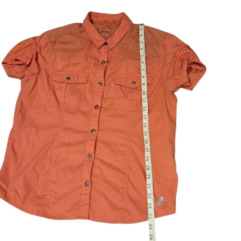 Gramicci Women's Button Up Shirt Vented Outdoor Hiking Utility Coral Pink Large - Picture 5 of 9